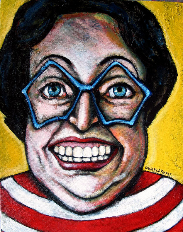 Portrait of George Washington with cherry tree and Pinnochio. 